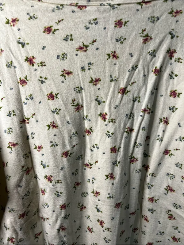 L.L.Bean Vintage Floral Double Layer Wool Blend Thermal Henley Top Cottagecore - Image 8