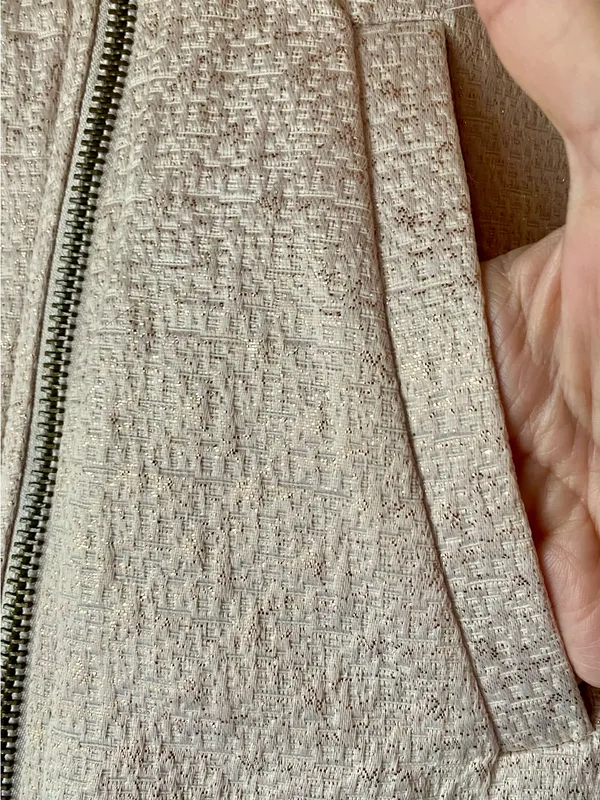 Women's Off White Textured Moto Jacket - Image 6