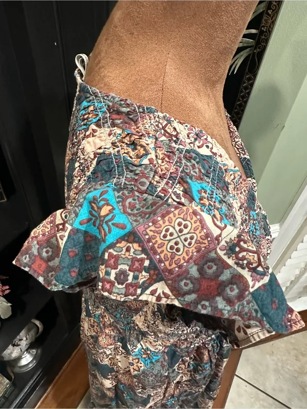 Anthropologie “Peregrine” Patchwork Midi Dress – Smocked Bodice – Size Medium - Image 9