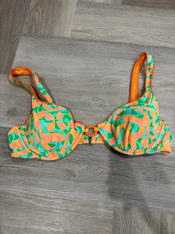 Dippin Daisys Orange Bikini Top Large - Image 2