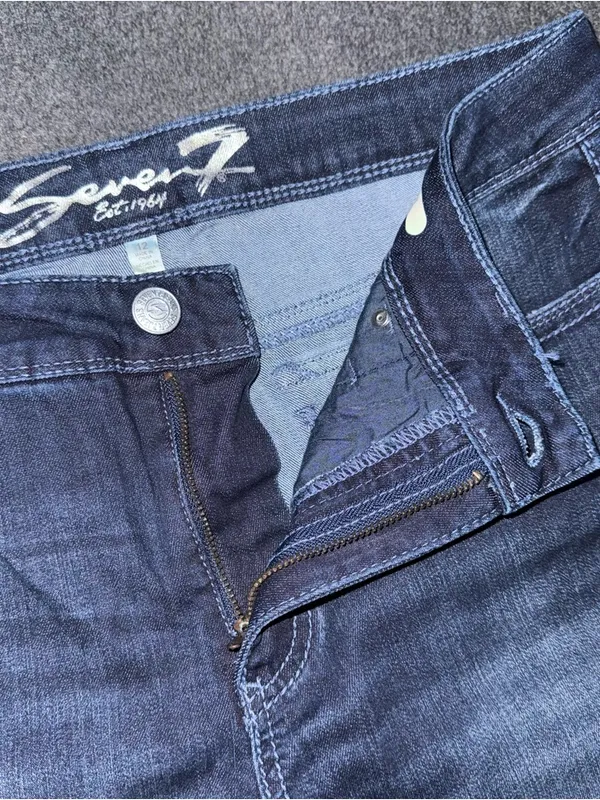 Seven7 Jeans Slim Boot Cut Dark Wash Embroidered Flap Pocket Womens 12 Stretch - Image 6
