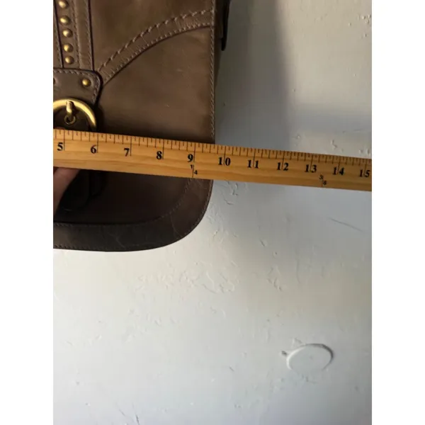 Börn Brown Leather‎ Studded Buckle Flap Messenger Bag Purse Western Boho - Image 5