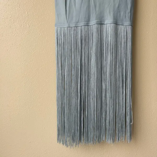 Camila Coelho Blue Halter Neck Fringe Maxi Dress Size Small - Image 10