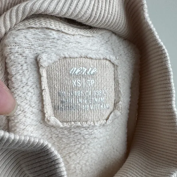 Aerie Cream Cowl Neck Sweatshirt Size XS - Image 5