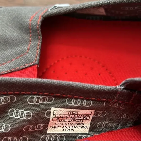 Toms Gray & Red  Flats Shoes(Size 8) - Image 4