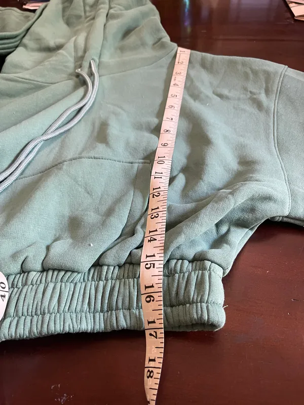 Long Sleeve Sweatsuit Set With Hoodie And Wide Legs, Size M - Image 5