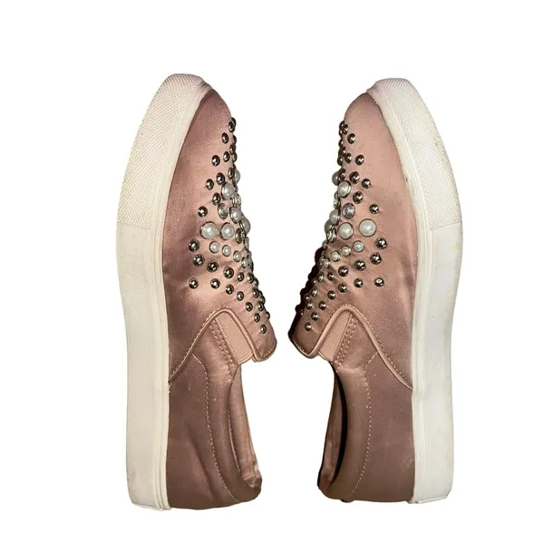 Steve Madden Glandi Pink‎ Satin Studded Slip-On Platform Sneakers 7.5 - Image 7