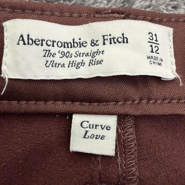 Abercrombie Curve Love The 90s Straight Faux Leather Pants 31 12 Brown High Rise - Image 9