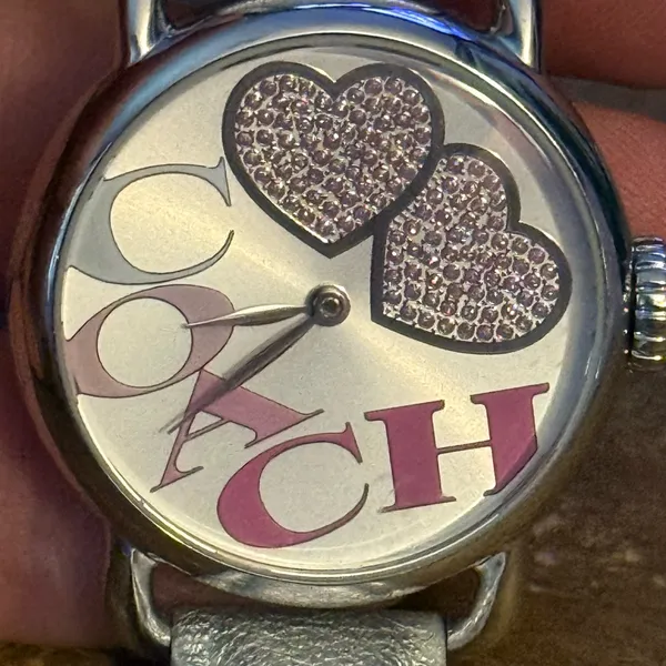 Coach Hampton silver leather strap watch - Image 5