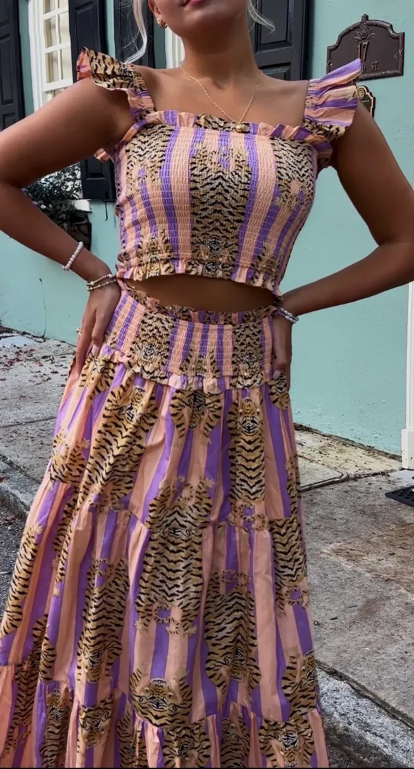 Tiger Skirt Set Purple Size XS - Image 3