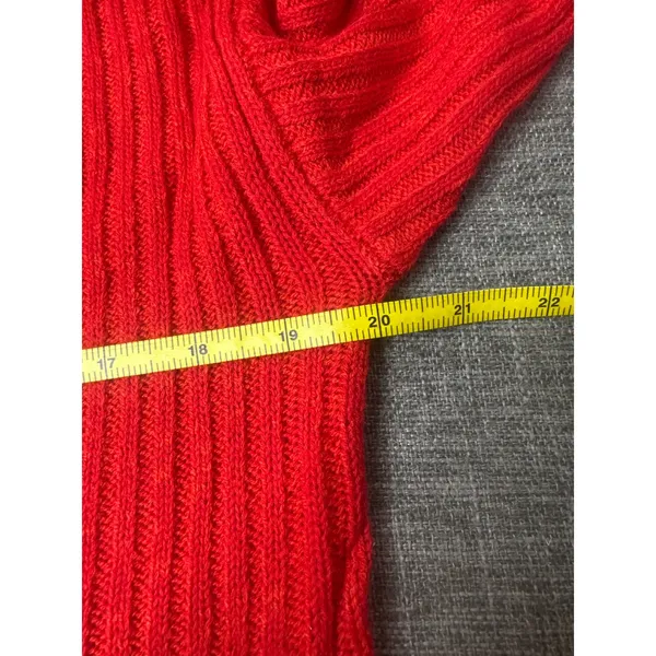 Wild Fable Red Ribbed V-Neck Sweater Long Sleeve Knit Top Large NEW - Image 6