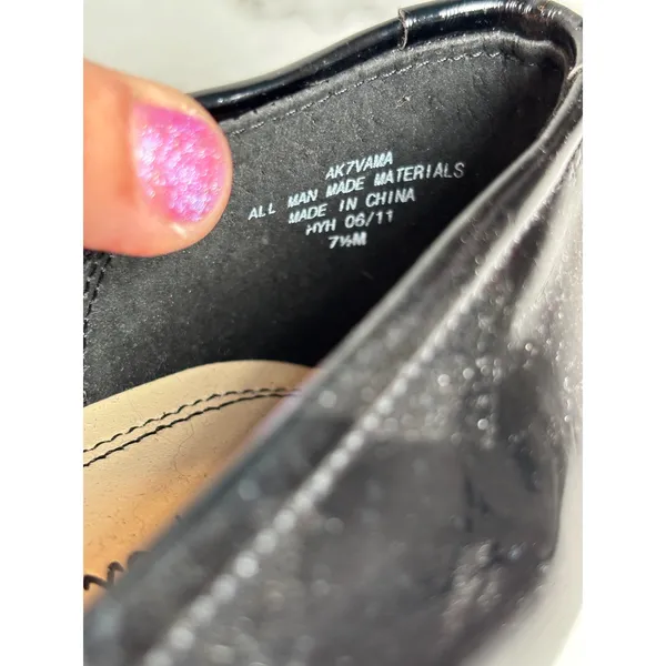 Anne Klein iFlex Black Patent Leather Loafers Moc Toe Flats AK7VAMA Womens 7.5M - Image 3