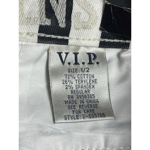 Women's/Juniors V.I.P. Black & White Stripe Size‎ 1/2 New I0200 - Image 2
