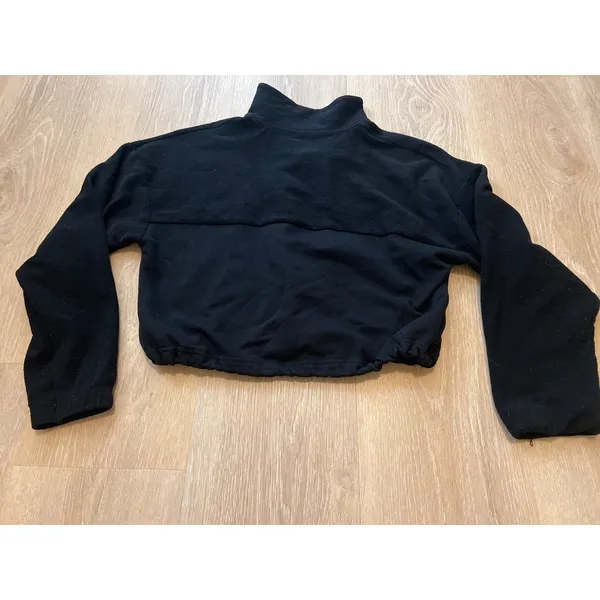 Factorie AU Black Cropped Pullover Hoodie XS Stnd Esntl Cotton - Image 5