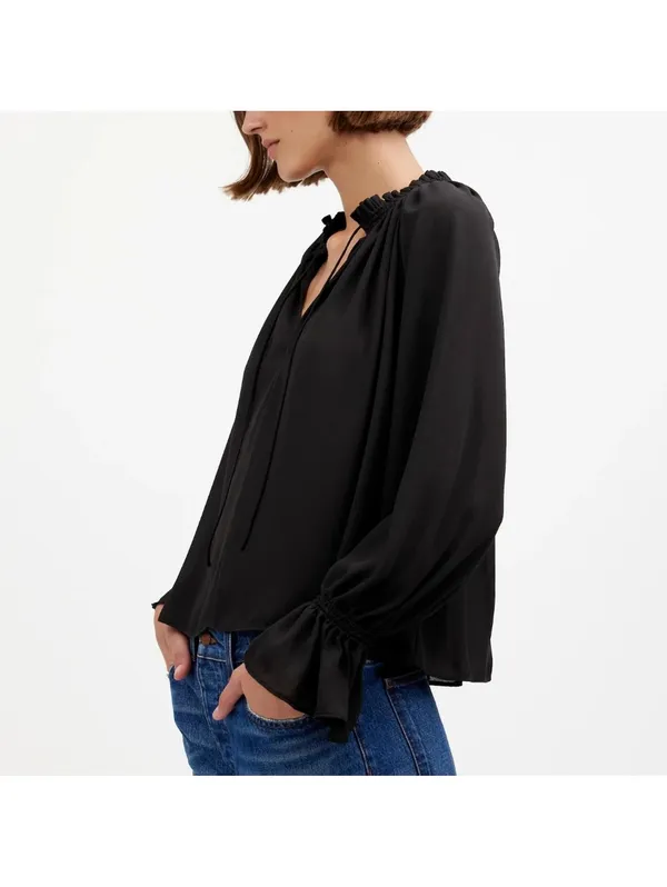 Madewell Long-Sleeve Tie-Neck Top - Image 3