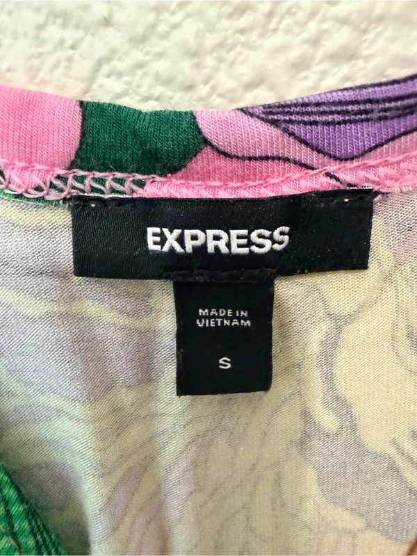 Express Pink, Purple & Green Floral Romper - Image 4