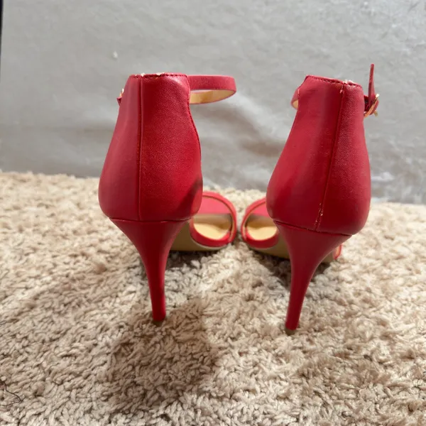 934 | LC Lauren Conrad‎ Ankle Strap Stiletto Heel Sandal Red Womens 5 - Image 5