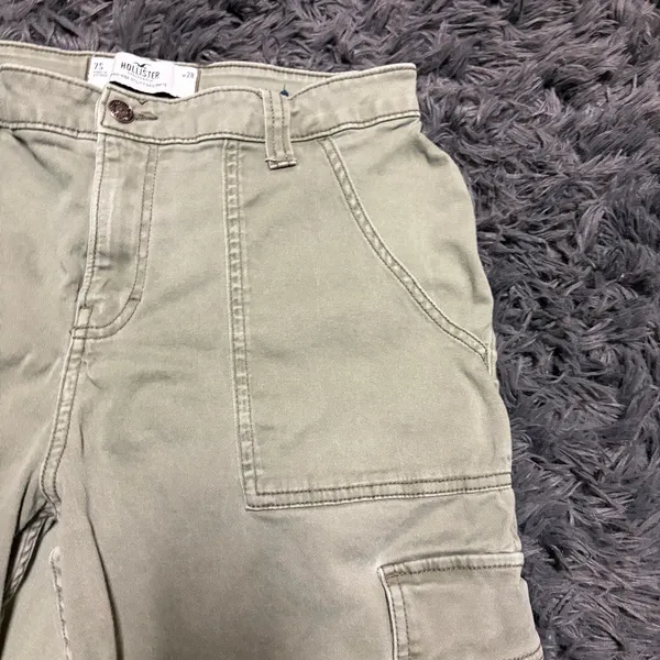 Hollister high-rise Olive Utility cropped green hiking y2k pockets Pants size 30 - Image 5