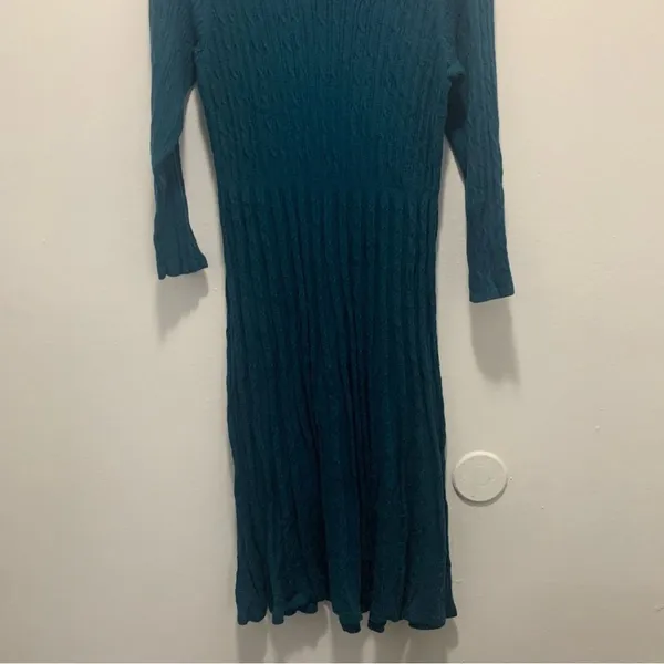 Dressbarn Blue Ribbed Sweaterdress Women's 1X - Image 10