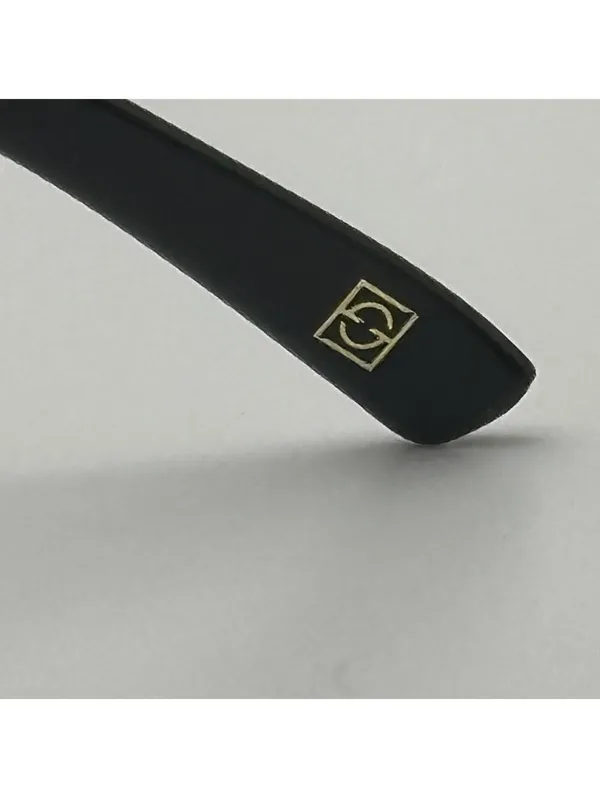 Black and Gold Round Sunglasses with Cat Eye Frame - Image 6