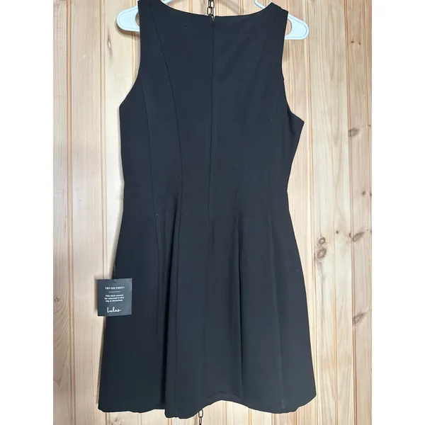 NWT Lulus Lavonne Black Sleeveless Boat Neck Mini Dress LBD Party Night Out Sz L - Image 6