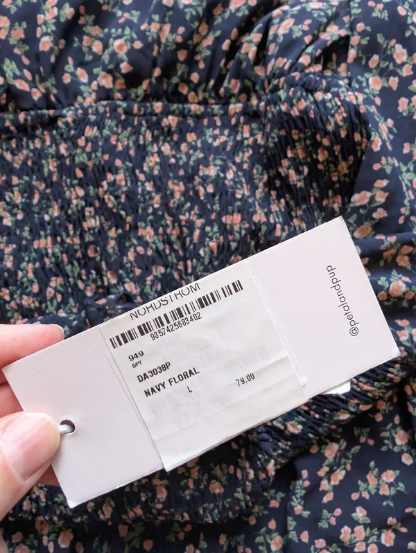 NWT Petal & Pup Floral Long Sleeve Maxi Dress Large Navy/Pink - Image 10