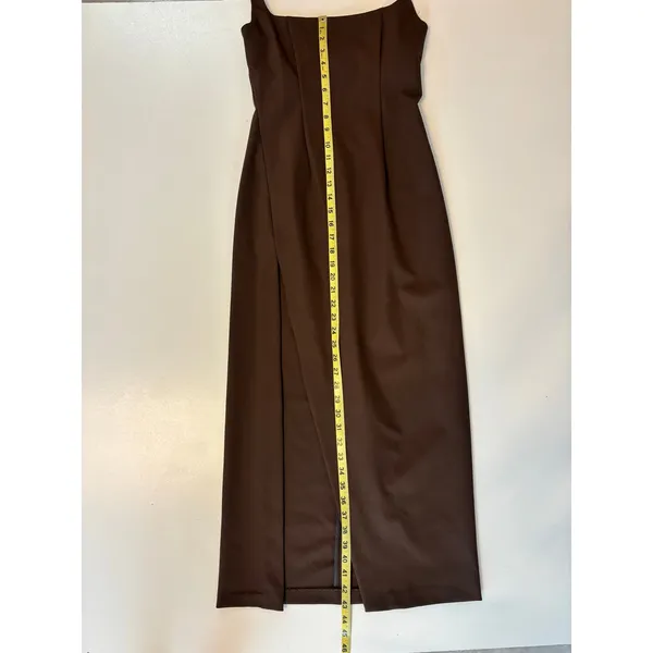 L'Academie Jade Midi Dress Brown Square Neck Halter NWT S - Image 6