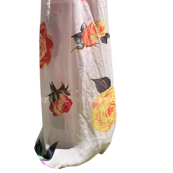 Aura Pink Sleeveless Backless Maxi Dress with Floral Print‎ Small - Image 4