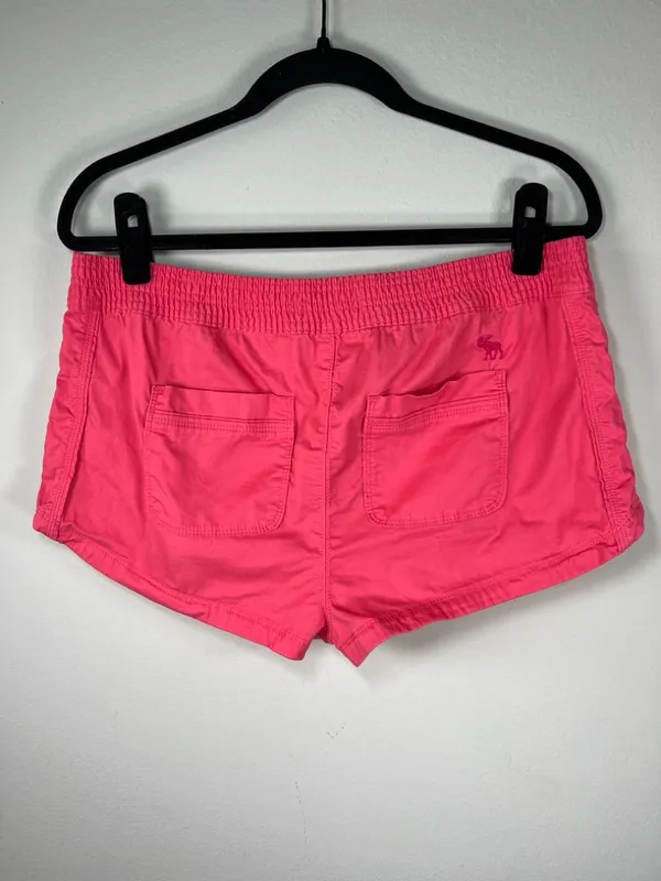 Abercrombie & Fitch 1.5" Shorts Karena Pink Pull On Pockets Embroidered Moose XL - Image 6