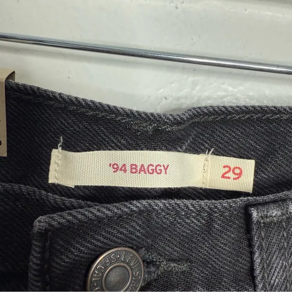 NWT Levi's 94‎ Baggy Jean Open Mind Straight Washed Black 29 x 31 Streetwear - Image 8
