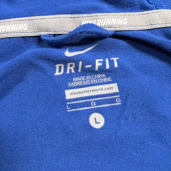 Running Dri-Fit Blue Hooded 1/4 Quarter Zip Active Top Size Large EUC - Image 4