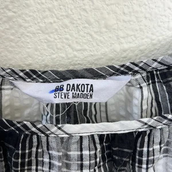 BB Dakota by Steve Madden Black and White Plaid Maxi Dress, M - Image 6