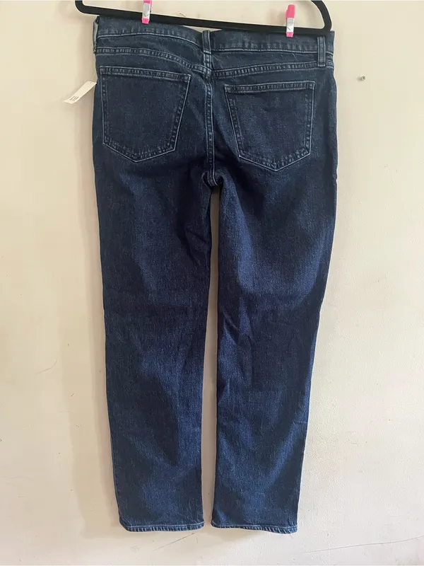GAP Jeans Womens 29 Blue 90s Straight Low Rise Dark Wash Minimalist Capsule NWT - Image 4