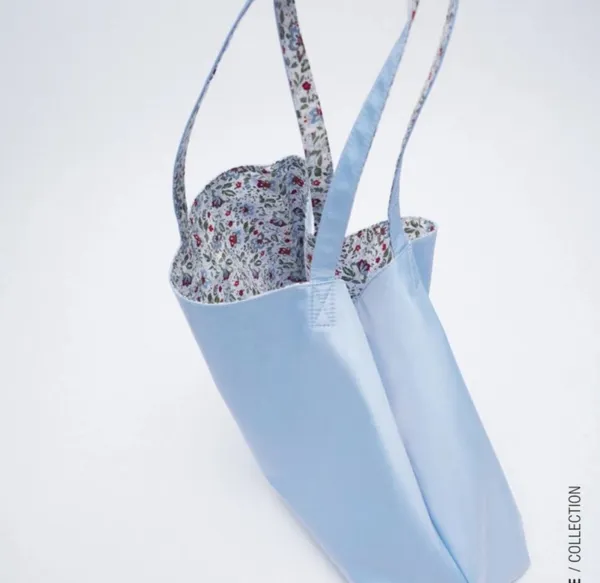 ZARA Reversible Floral Print Tote Bag - Image 4