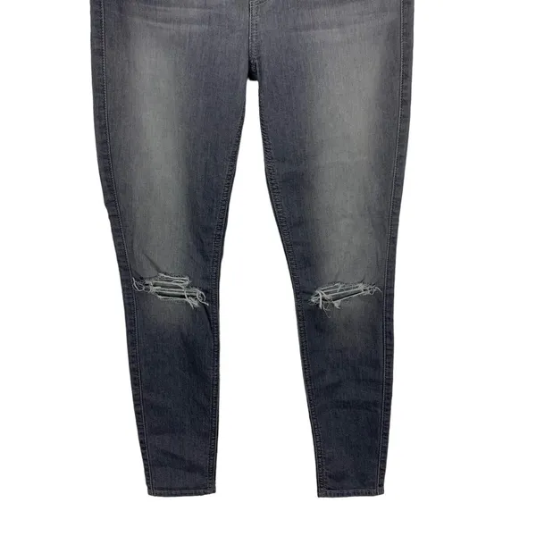 7 For All Mankind Ankle Guinevere‎ Gray Distressed Skinny Jeans 24 - Image 3