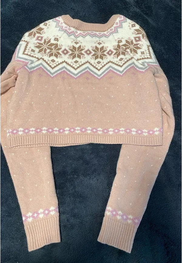Aeropostale Cropped Sweater Knit Pink Women’s XS - Image 2