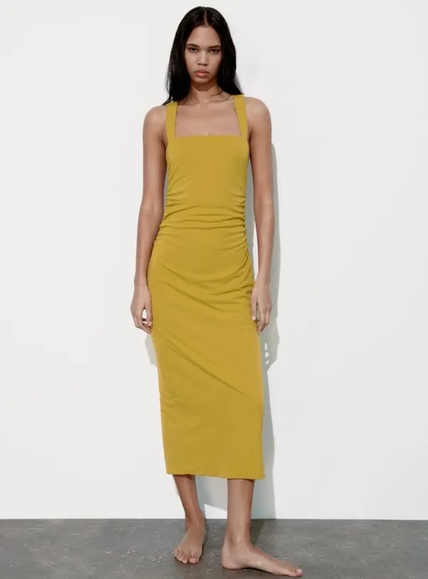 Zara Blogger Favorite Open Back Drape Dress - Image 4