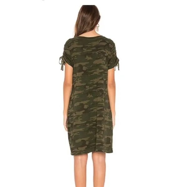 Sanctuary Ojai Camo T-Shirt Dress‎ in Mother Nature Camo Ruched Sleeves Sz XS - Image 3