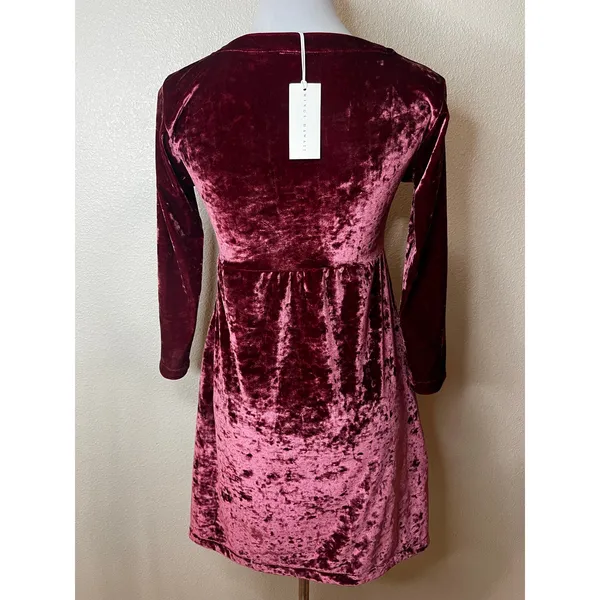 Wings Hawaii Velvet Velvety Baby Doll Dress in Rose NEW SMALL - Image 3