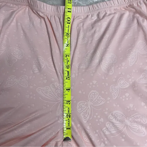 Laura Ashley Soft pink Textured two piece Pajama Set L butterfly heart embossed - Image 10