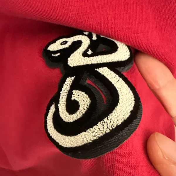 Rose Pink Embroidered Snake T-Shirt - Image 3