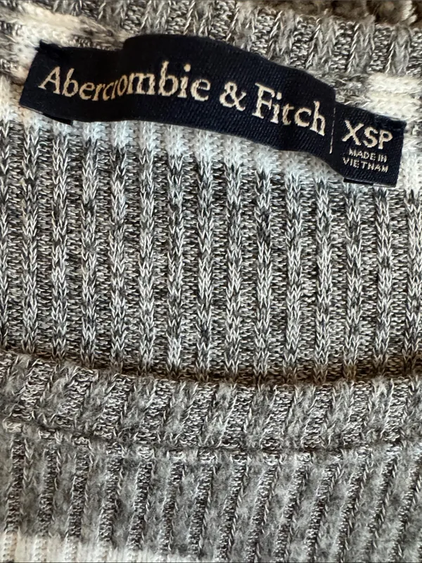 Abercrombie & Fitch Gray and White Striped Tie-Front Sweater Dress - Image 2
