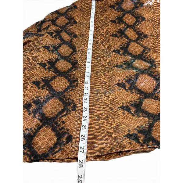 Selene Sport Snake Print Faux Leather Jacket Women’s 2X Y2K Brown Zip Up Coat - Image 6