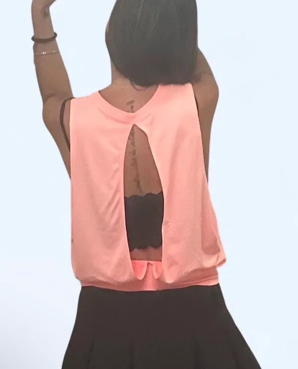 Free People FP Movement Coral Open Back Logo Tank NWOT Size M/L - Image 4
