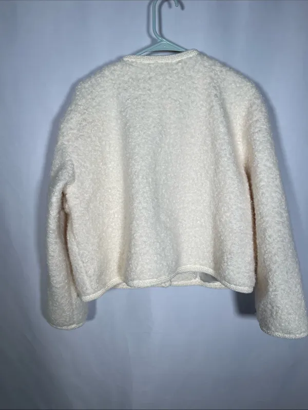 Future Collective Womens Teddy Lady Chain Jacket Large White/Cream Gold - Image 5