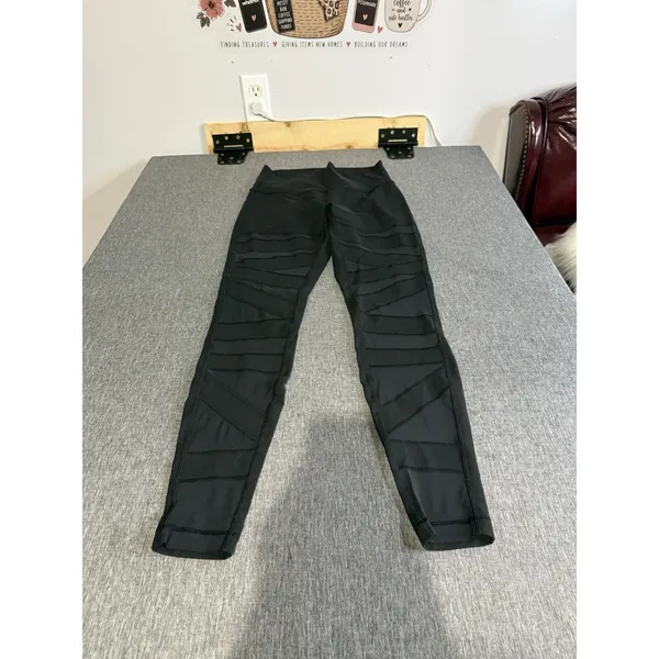 lululemon Wunder Under Black High Rise Ankle Leggings Stretch High Times Sz 8 - Image 2