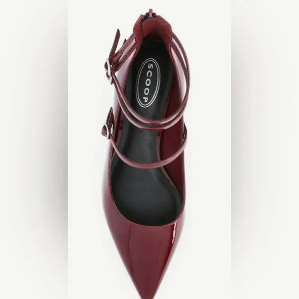 SCOOP Womens Pointed Toe Kitten Heel Shoes Size 6 1/2 Dark Burgundy New - Image 4
