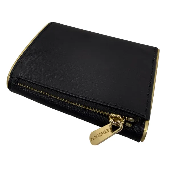 Michael Kors Black Foldable Wallet with Gold  Trim - Image 7