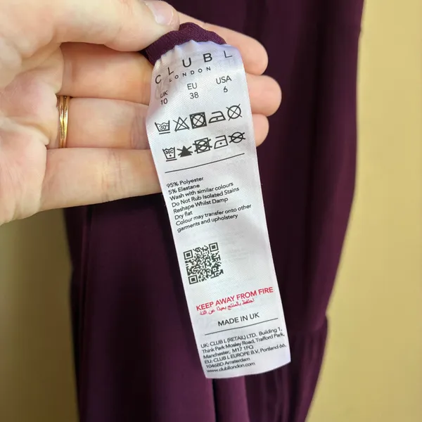 Club L London Sleeveless Tiered Maxi Dress 6 Purple Womens Stretch Jersey - Image 6