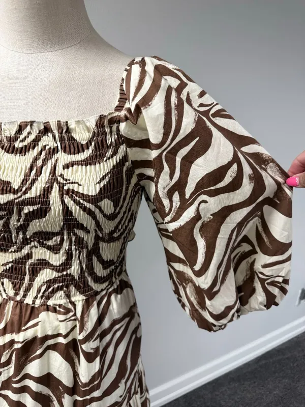 *NEW* Karlie Poplin Smocked Zebra Dress - Image 4